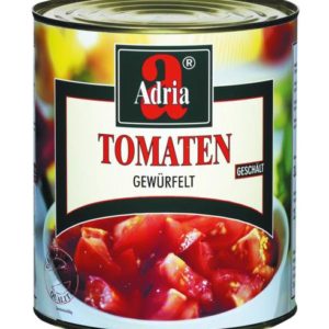 Adria Pomidory kostka 20x20mm, w soku pomidorowym 3100 ML/PS masa netto: 2200g